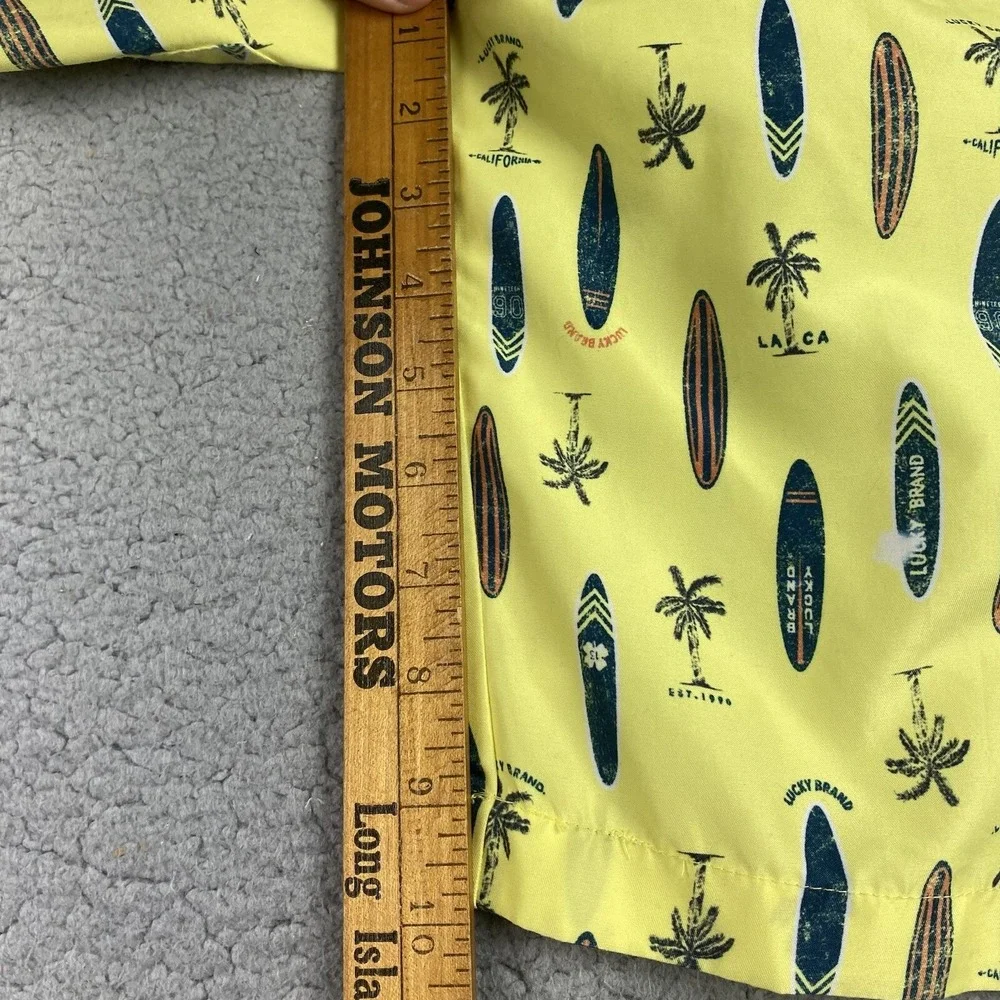Lucky Brand Boardshorts Boys Sz 18 XL Yellow Surfwear‎ Surfboards Swim Trunks
